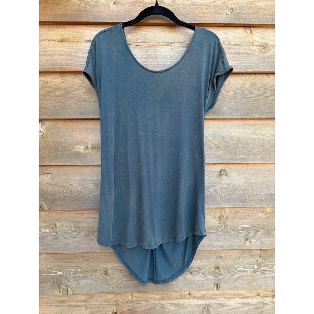 Katie green twist open back short sleeve shirt